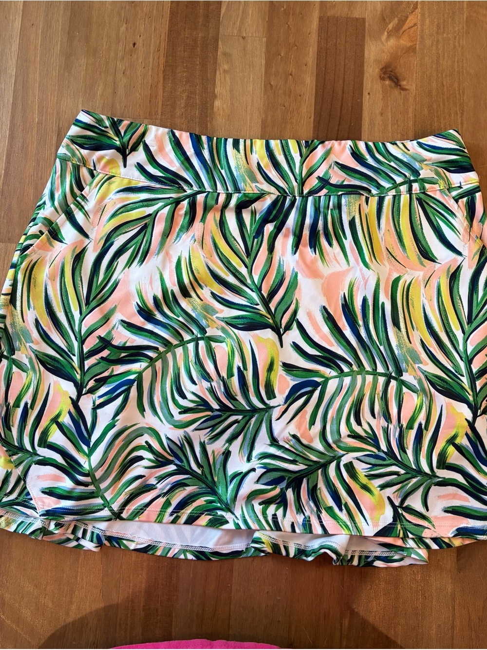 Coral Bay Multicolor Palm-Print Golf Skort - Green, Pink, Yellow, Blue